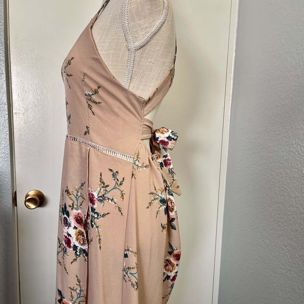 Women's Mauve Floral Print Maxi Dress - Picture 4 of 10